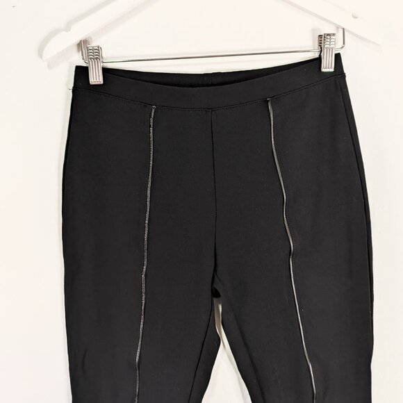Joseph Ribkoff Black Ponte Knit Front Seam Legging with Tulip Hem - Picture 3 of 8